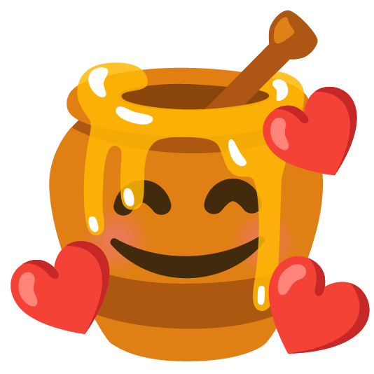 smiling face with 3 hearts honey pot