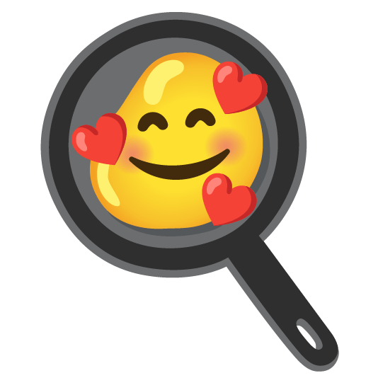 smiling face with 3 hearts fried egg