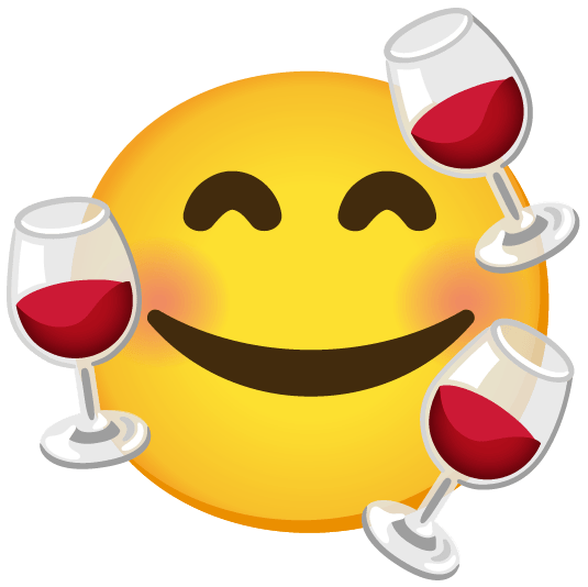 smiling face with 3 hearts wine glass