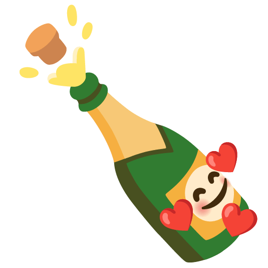 smiling face with 3 hearts champagne