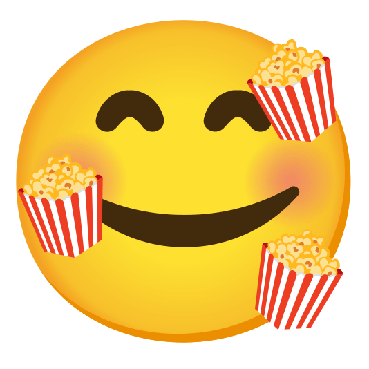 smiling face with 3 hearts popcorn