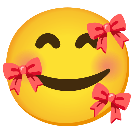 smiling face with 3 hearts ribbon