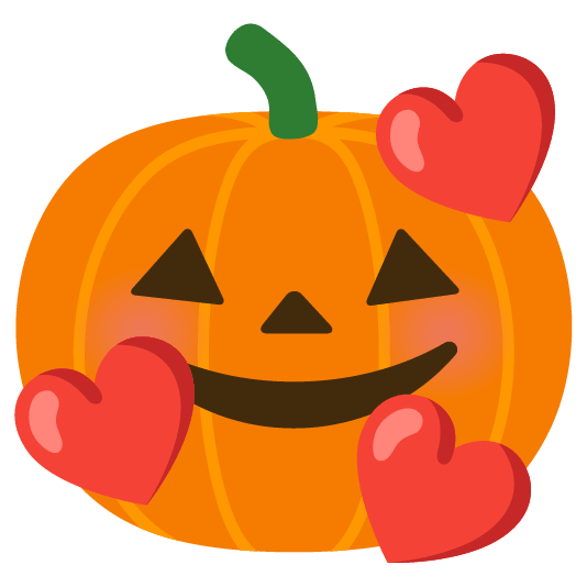smiling face with 3 hearts jack o lantern
