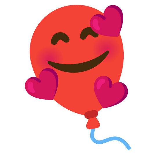 smiling face with 3 hearts balloon