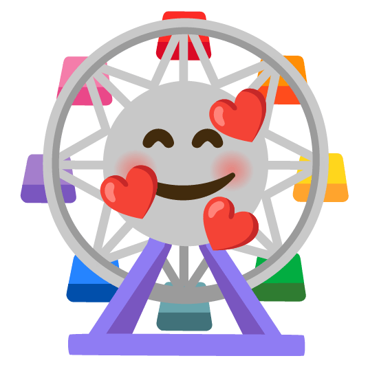 smiling face with 3 hearts ferris wheel
