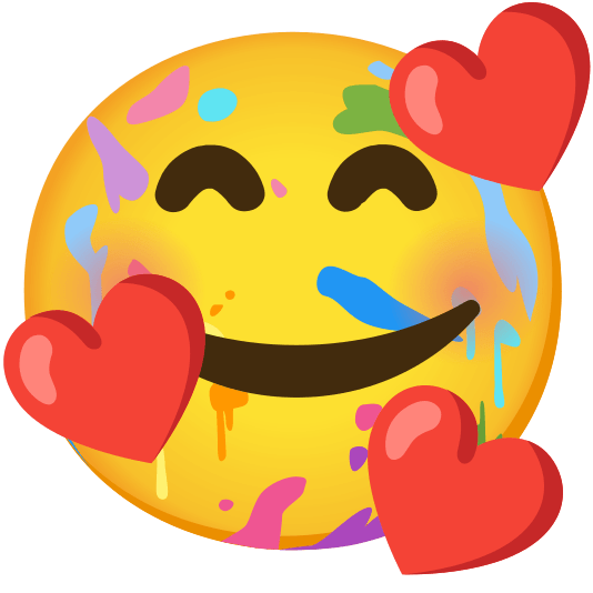 smiling face with 3 hearts art