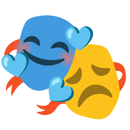 smiling face with 3 hearts performing arts