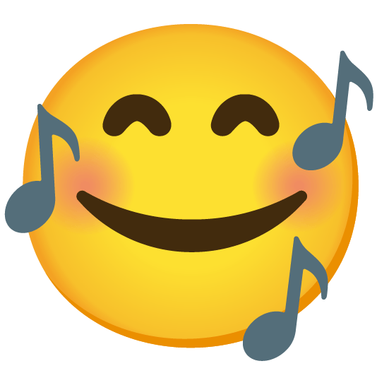 smiling face with 3 hearts notes