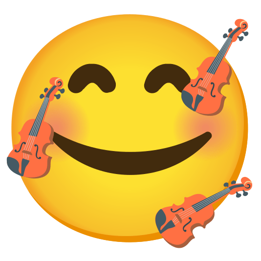 smiling face with 3 hearts violin