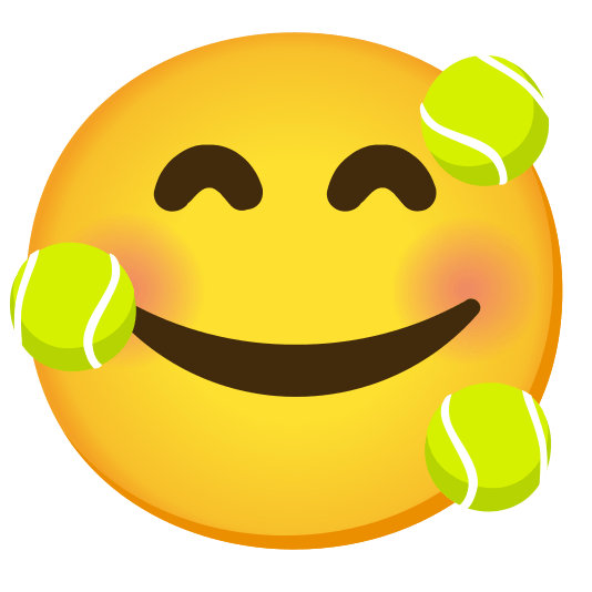 smiling face with 3 hearts tennis