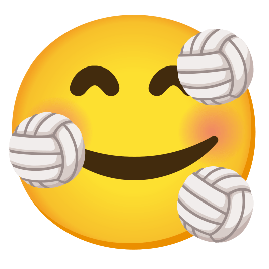 smiling face with 3 hearts volleyball
