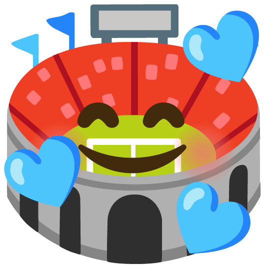 smiling face with 3 hearts stadium