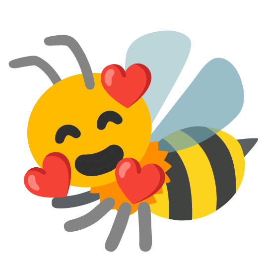 smiling face with 3 hearts bee