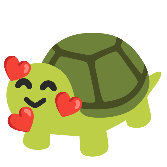 smiling face with 3 hearts turtle