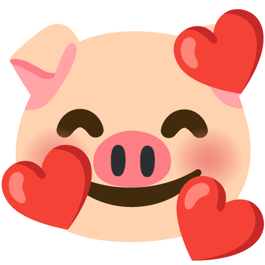 smiling face with 3 hearts pig
