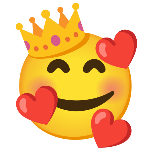 smiling face with 3 hearts crown