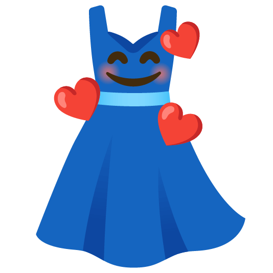 smiling face with 3 hearts dress