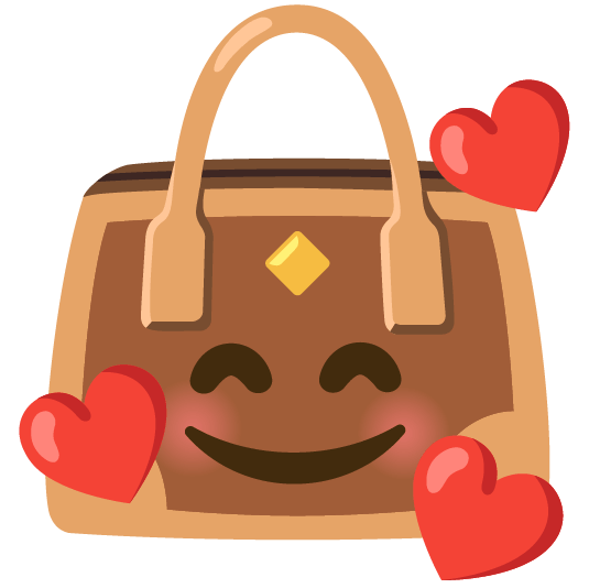 smiling face with 3 hearts handbag
