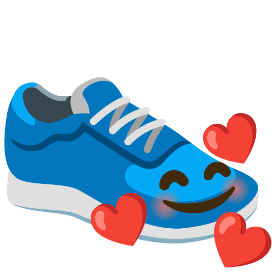 smiling face with 3 hearts athletic shoe
