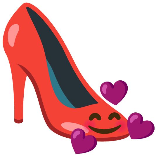 smiling face with 3 hearts high heel