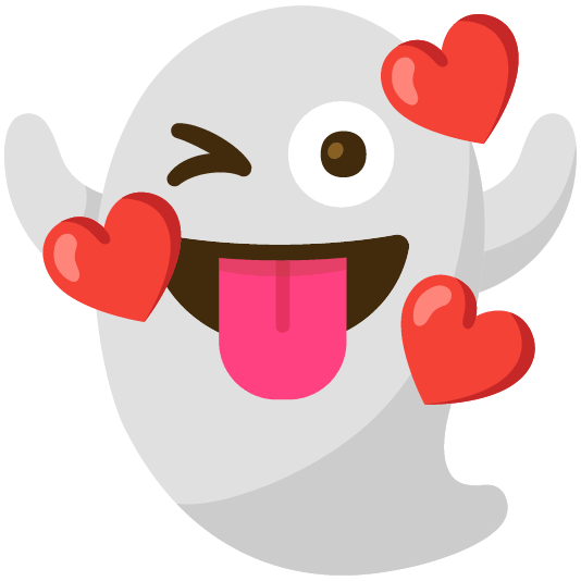smiling face with 3 hearts ghost