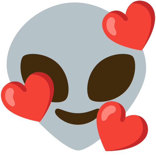 smiling face with 3 hearts alien