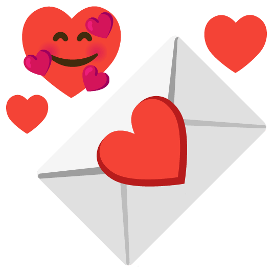 smiling face with 3 hearts love letter
