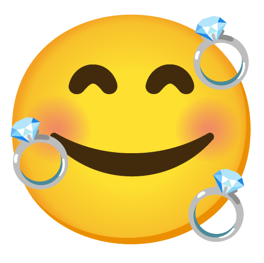 smiling face with 3 hearts ring