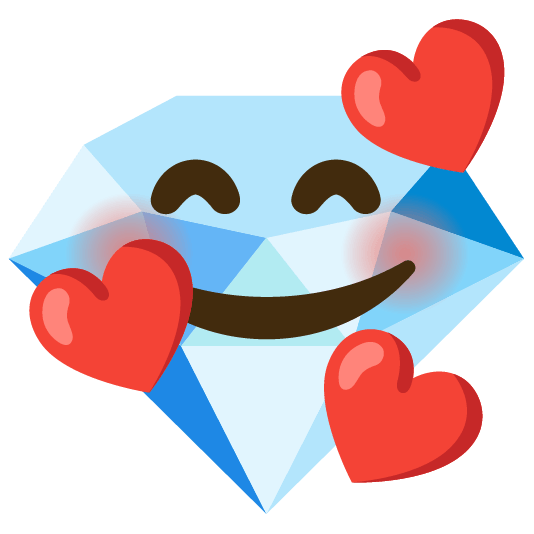 smiling face with 3 hearts gem
