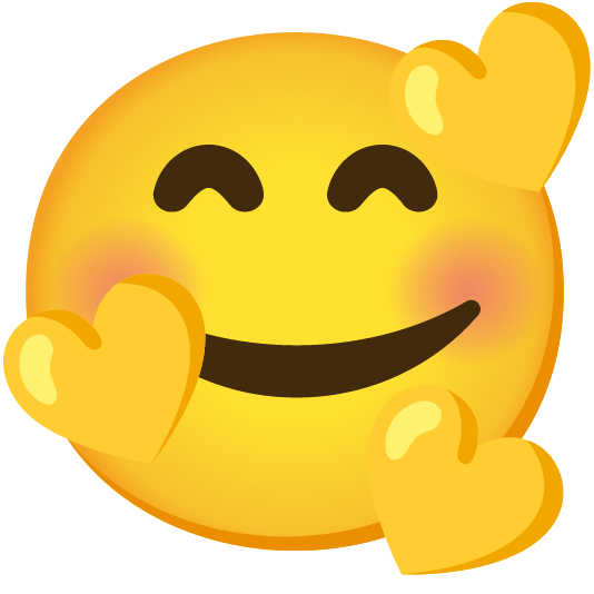 smiling face with 3 hearts yellow heart