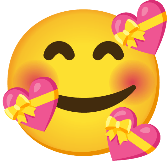 smiling face with 3 hearts gift heart