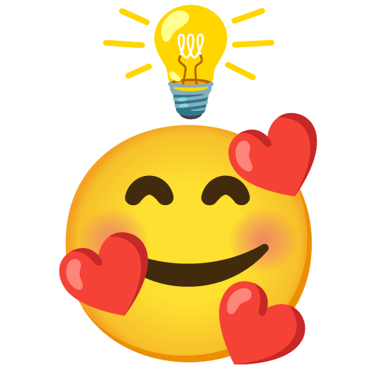smiling face with 3 hearts bulb