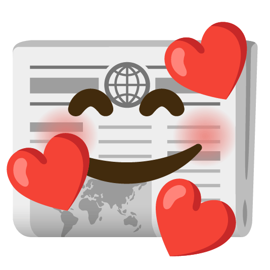 smiling face with 3 hearts newspaper