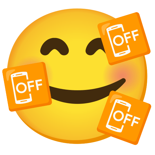 smiling face with 3 hearts mobile phone off