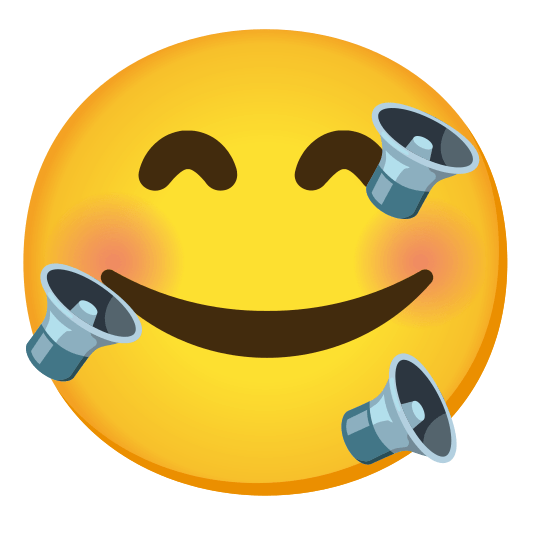 smiling face with 3 hearts speaker