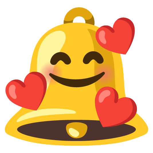 smiling face with 3 hearts bell