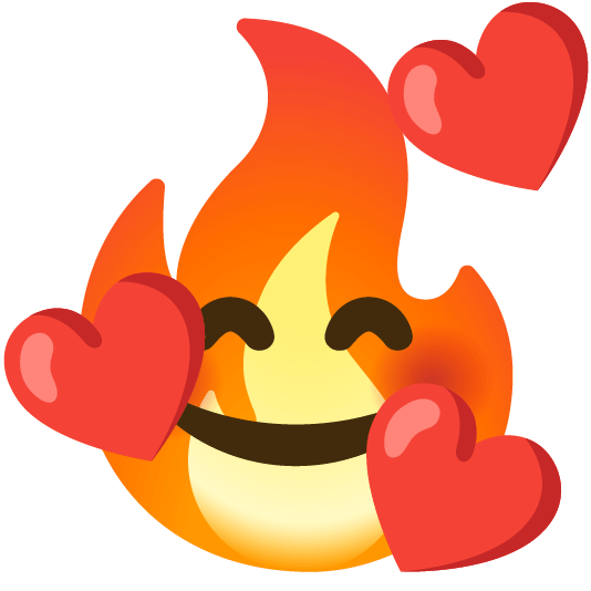 smiling face with 3 hearts fire