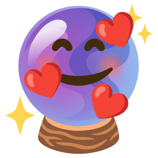 smiling face with 3 hearts crystal ball