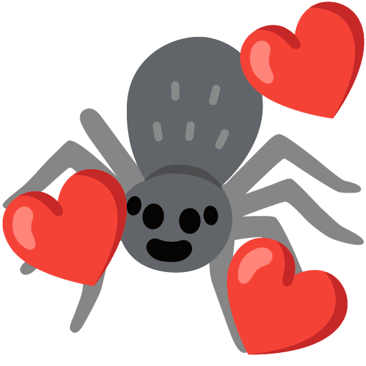 smiling face with 3 hearts spider