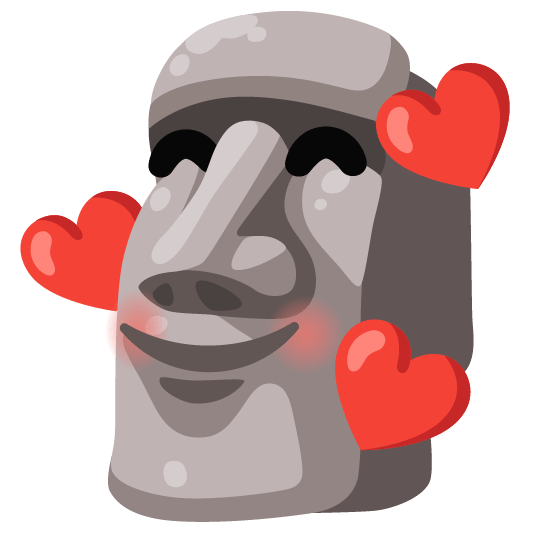 smiling face with 3 hearts moyai
