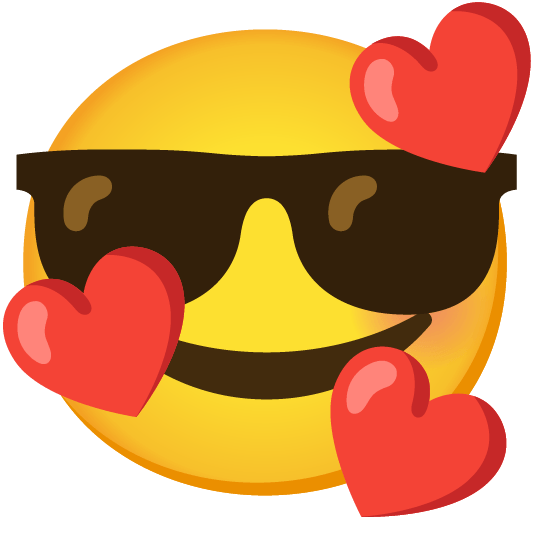 smiling face with 3 hearts sunglasses