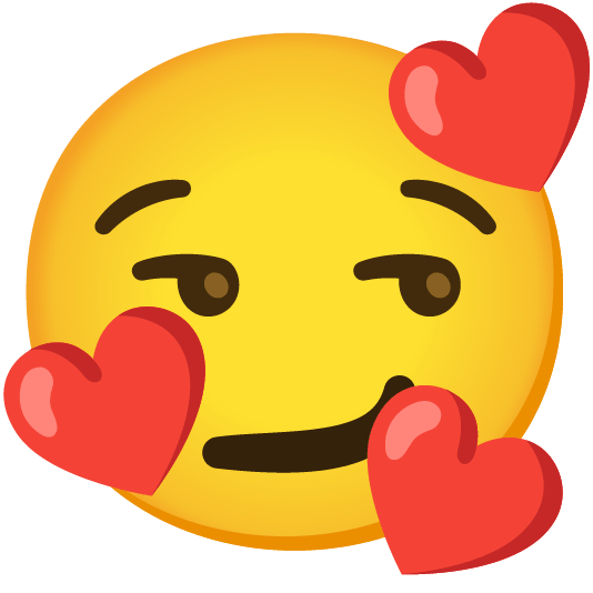 smiling face with 3 hearts smirk