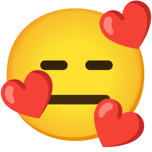 smiling face with 3 hearts expressionless