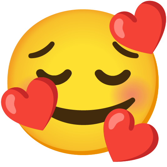 smiling face with 3 hearts pensive
