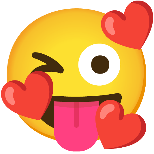 smiling face with 3 hearts stuck out tongue winking eye