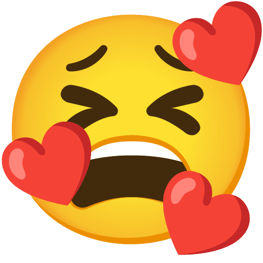 smiling face with 3 hearts tired face
