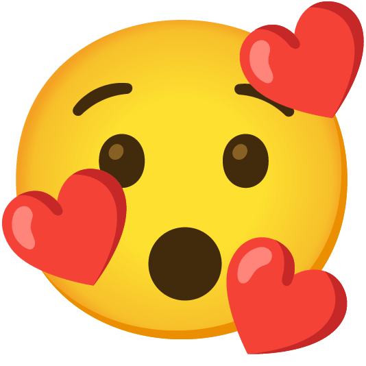 smiling face with 3 hearts hushed