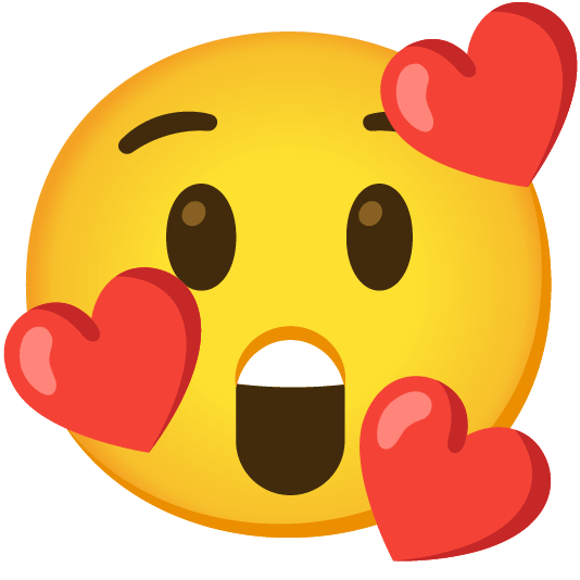 smiling face with 3 hearts astonished