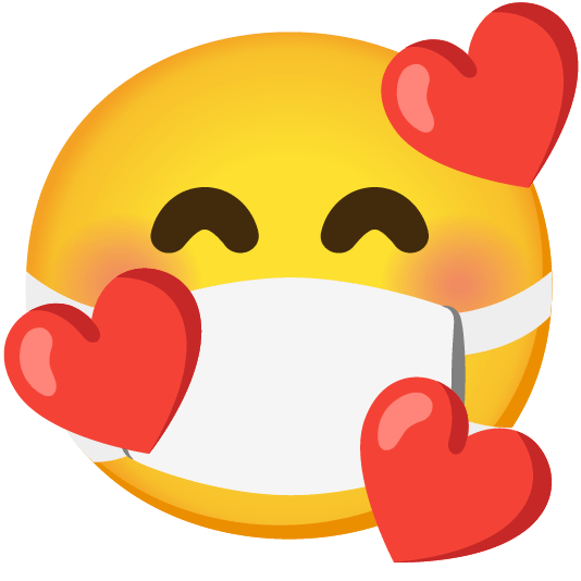 smiling face with 3 hearts mask
