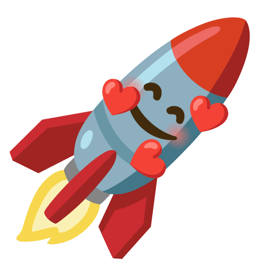 smiling face with 3 hearts rocket